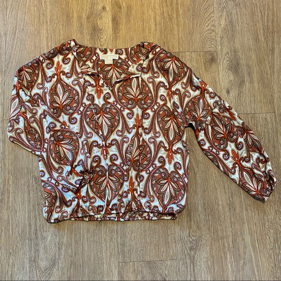 Michael Kors Patterned Silky Long Sleeve - Picture 1 of 5